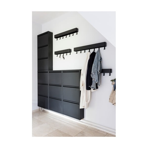 Cuier de perete negru cu raft din metal 52 cm Dax Play – Spinder Design-image-4