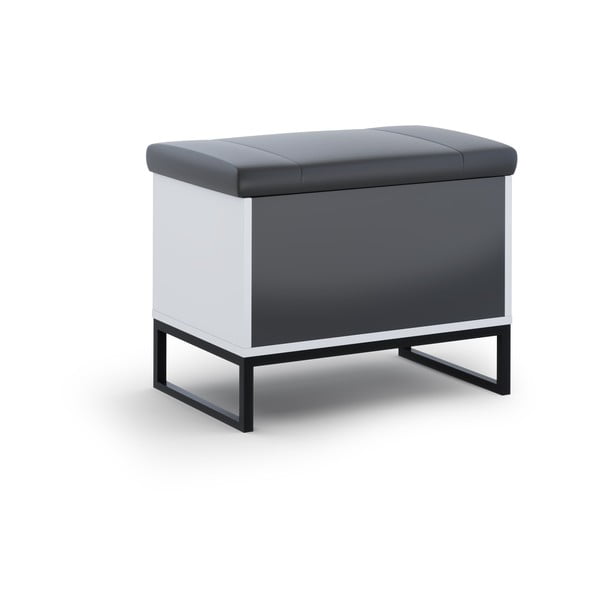 Dulap de pantofi alb cu bancă Olis - Cosmopolitan Design-image-3