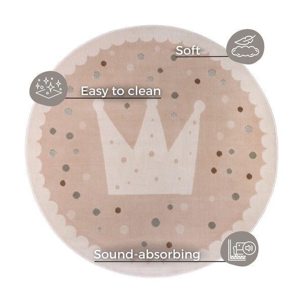 Covor pentru copii bej ø 100 cm Crown – Hanse Home-image-4