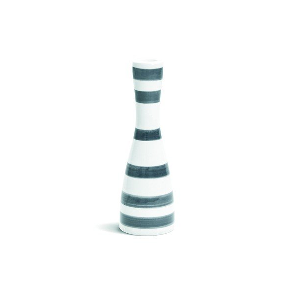 Sfeșnic din gresie ceramică Kähler Design Omaggio, înălțime 20 cm, gri - alb