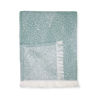 Pled din amestec de bumbac Euromant Dotty Diamond, 140 x 180 cm, verde
