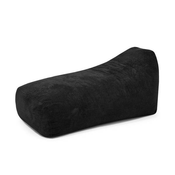 Fotoliu bean bag negru cu tapițerie din catifea reiată Snug Long 140 – SLOWDOWN