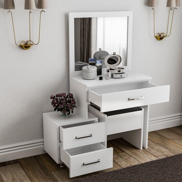 Masă de toaletă Alacati, alb-image-1