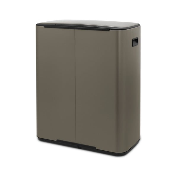 Coș de gunoi gri de reciclat/cu pedală din oțel 60 l Bo – Brabantia-image-3