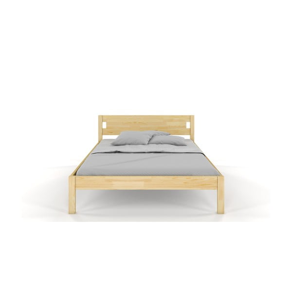 Pat matrimonial 180x200 cm în culoare naturală din lemn masiv de pin Laxbaken – Skandica-image-1