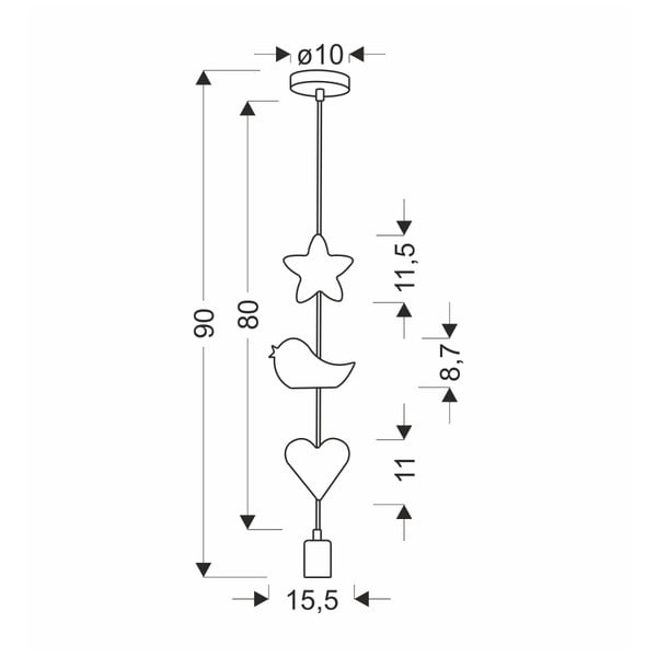 Corp de iluminat pentru copii alb/roz cu abajur din metal Single – Candellux Lighting-image-2
