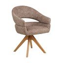 Scaun de sufragerie maro cu cotiere tapițat Dover – House Nordic