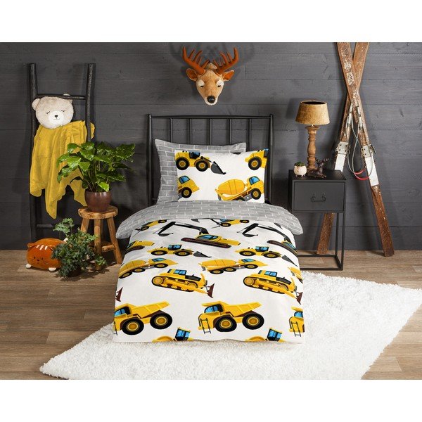 Lenjerie de pat pentru copii din flanelă pentru pat de o persoană 140x200 cm Dig – Good Morning-image-1