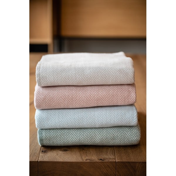 Pled din amestec de bumbac Euromant Skyline, 140 x 180 cm, roz-image-4