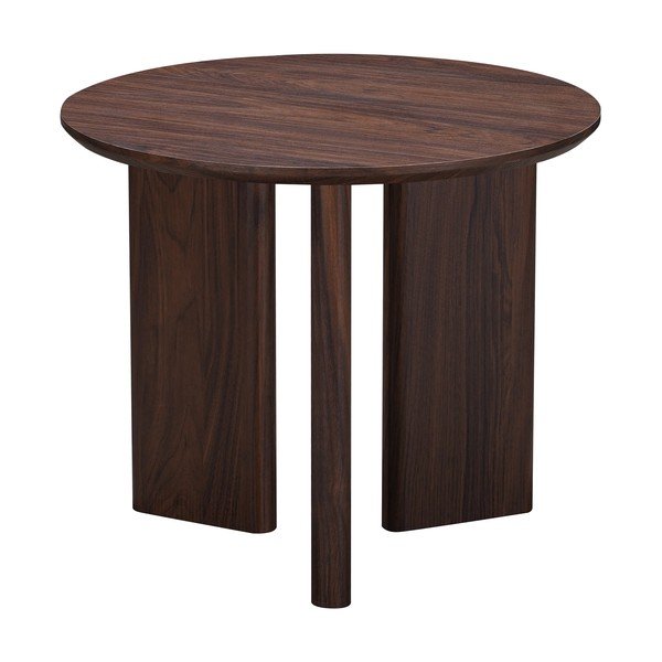 Măsuță de cafea în culoare naturală închisă rotundă cu blat cu aspect de lemn de nuc ø 50 cm Chatham – Støraa-image-3