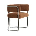 Scaun de sufragerie maro deschis cu cotiere tapițat Adante – Light & Living