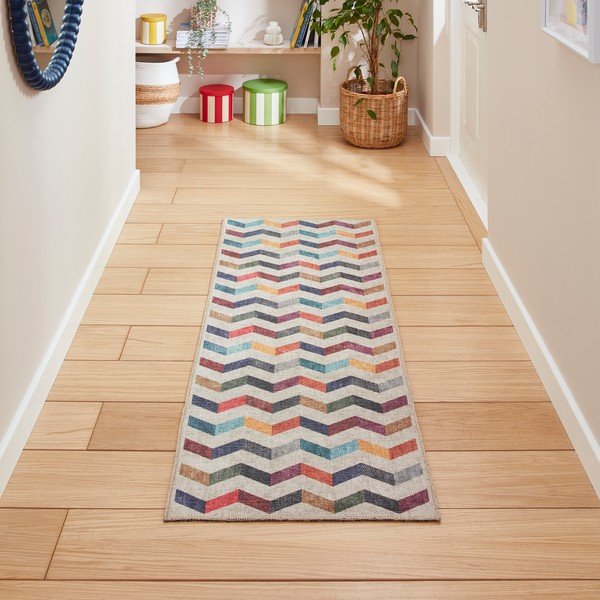 Covor tip traversă lavabil 76x230 cm Coral Multi – Think Rugs-image-1