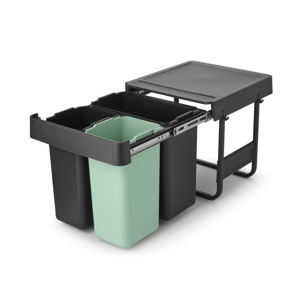 Coș de gunoi verde mentă/gri închis de reciclat/ încorporat din plastic 40 l Sort&Go – Brabantia