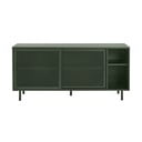 Comodă verde-închis joasă din metal cu ușă glisantă 160x75 cm Veep – Unique Furniture
