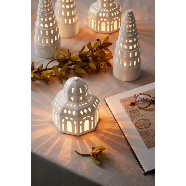 Sfeșnic de Crăciun din ceramică Kähler Design Lighthouse, ø 12 cm, alb-image-3