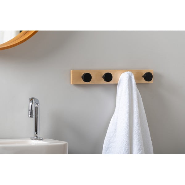 Cuier de perete negru din lemn masiv de pin  Knobs – PT LIVING-image-1