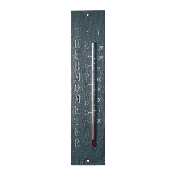 Termometru pentru exterior, din ardezie Esschert Design, 45 x 10 cm