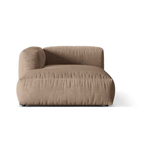 Modul pentru canapea modulară maro deschis cu tapițerie din catifea (cu colț pe partea stângă) Martina – Micadoni 