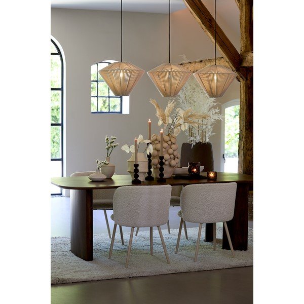 Scaun de dining crem tapițat Elyna – Light & Living-image-2