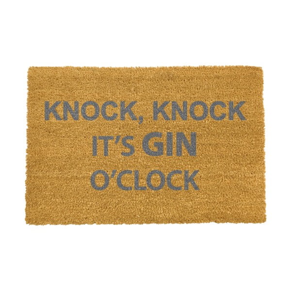 Covor intrare Artsy Doormats Knock Knock It's Gin O'Clock, 40 x 60 cm