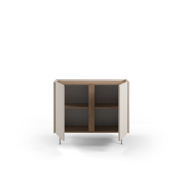 Dulap crem/în culoare naturală cu aspect de lemn de stejar 100x82,5x40 cm Lucile – Marckeric-image-3