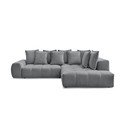 Colțar gri închis extensibil/cu spațiu de depozitare cu tapițerie din chenille (cu colț pe partea dreaptă/în formă de ”L”) Everest – Bobochic Paris