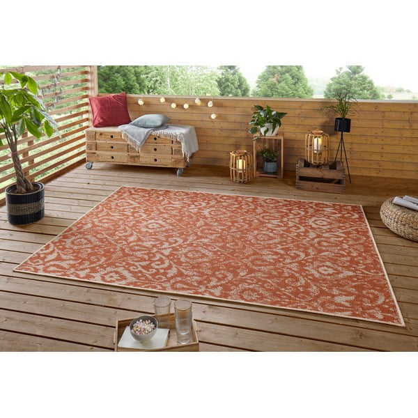 Covor de exterior NORTHRUGS Hatta, 70 x 140 cm, portocaliu - bej-image-1