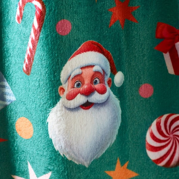 Pătură verde din micropluș/cocolino 130x170 cm  cu model de Crăciun Christmas Icons – Catherine Lansfield-image-2