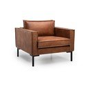 Fotoliu maro   din imitație de piele Rate - Scandic