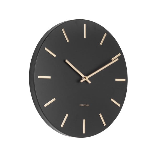 Ceas de perete Karlsson Charm, negru - auriu, ø 30 cm-image-1