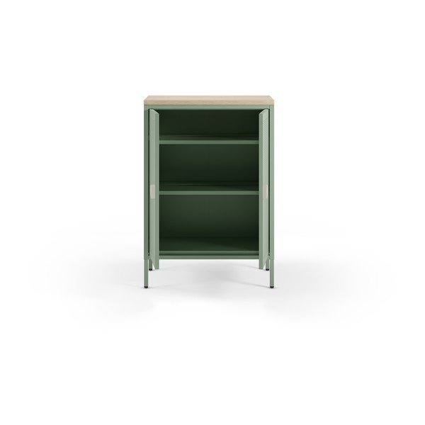 Dulap verde mentă/în culoare naturală din metal 70x100x40 cm Sayla – Marckeric-image-2