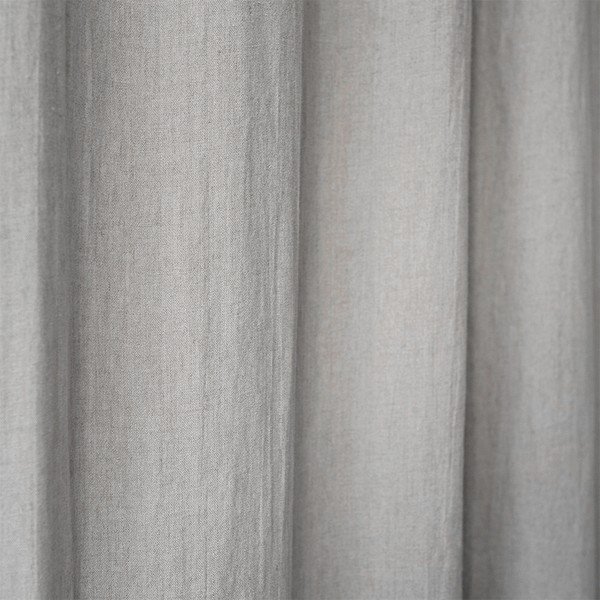 Draperie din in cu bucle de prindere Linen Tales Night Time, 250 x 140 cm, gri deschis-image-1