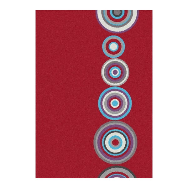 Covor Universal Boras Circles, 133 x 190 cm, roșu