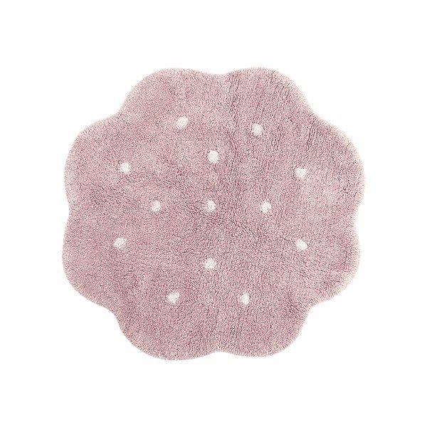 Covor pentru copii roz lavabil/țesut manual din bumbac ø90 cm Mini Biscuit Vintage Nude – Lorena Canals