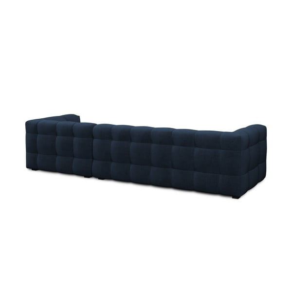 Colțar cu tapițerie din catifea și șezlong pe partea dreaptă Windsor & Co Sofas Vesta, albastru-image-4