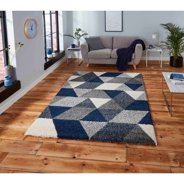 Covor Think Rugs Royal Nomadic Angles, 160 x 220 cm, albastru gri-image-1