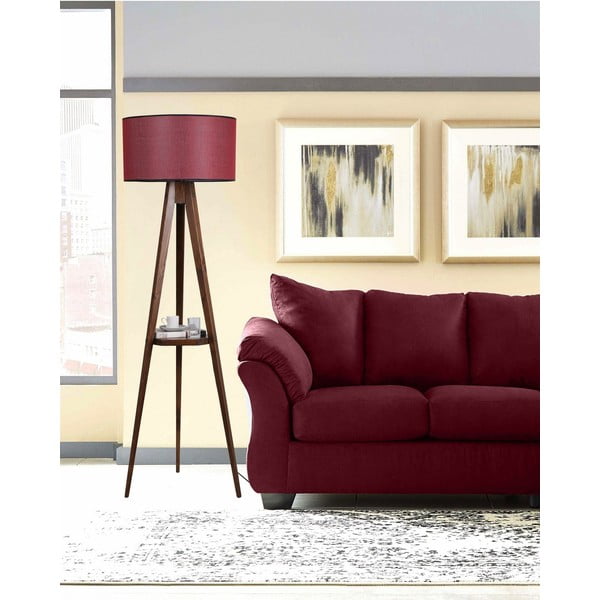 Lampadar roșu/maro cu abajur textil (înălțime 153 cm) Sehbalı Tripod – Opviq lights-image-1