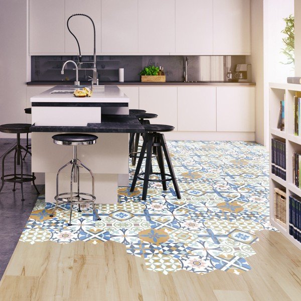 Set 10 autocolante pentru podea Ambiance Hexagons Rosamar, 20 x 18 cm-image-3