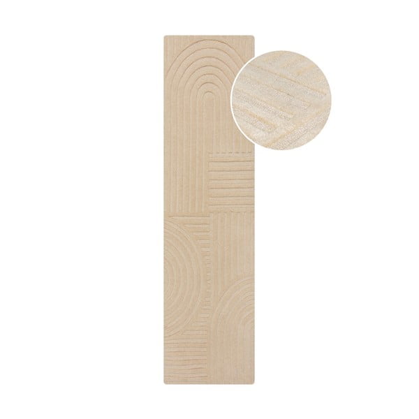 Covor de lână bej 60x230 cm Zen Garden - Flair Rugs