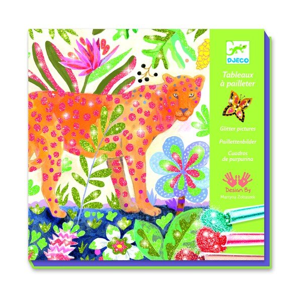 Set artistic pentru șablare Djeco Tropical Animals-image-1