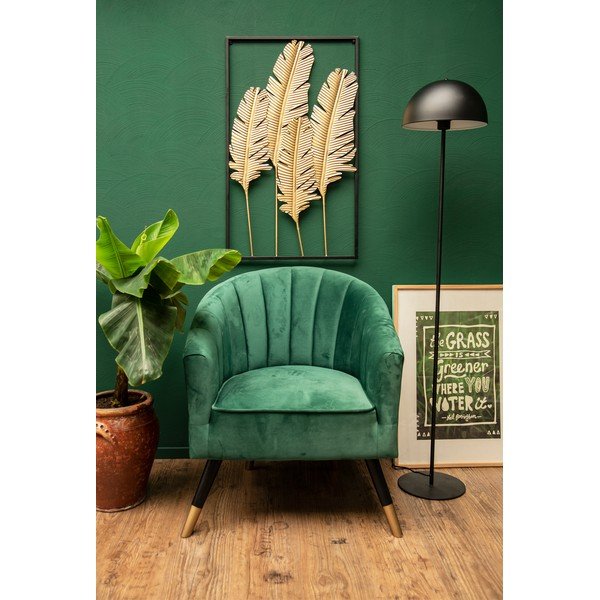 Fotoliu din catifea Leitmotiv Royal, verde închis-image-1