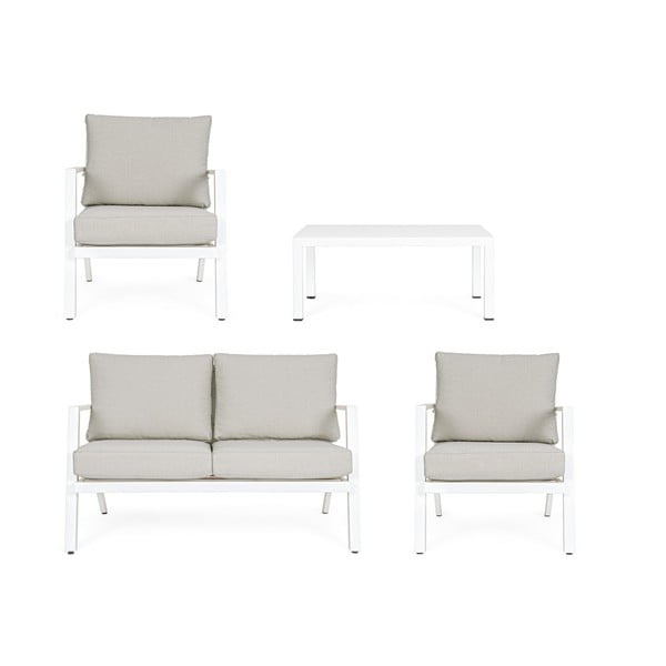 Set mobilier de grădină alb din aluminiu pentru 4 persoane Harley   – Bizzotto-image-4