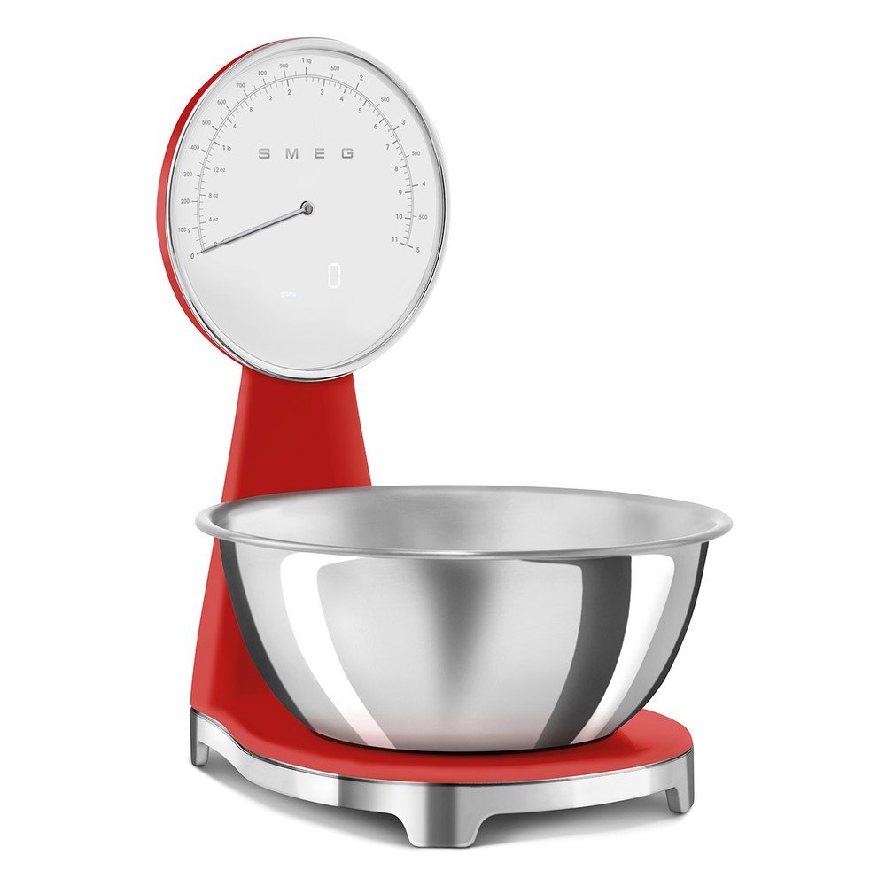 Cântar de bucătărie roșu din plastic digital – SMEG