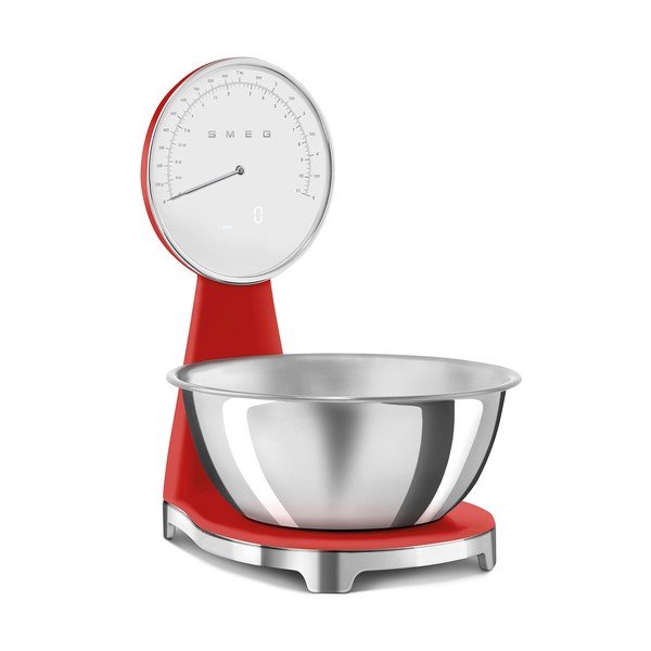 Cântar de bucătărie roșu din plastic digital – SMEG