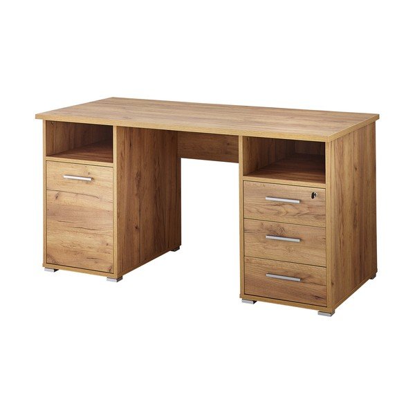 Birou cu aspect de lemn de stejar Germania Desk-image-1