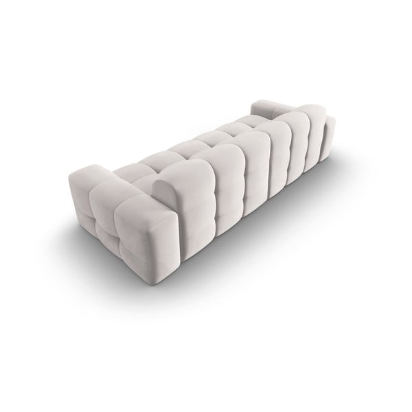 Canapea gri deschis cu tapițerie din catifea 255 cm Kendal – Micadoni Home-image-4