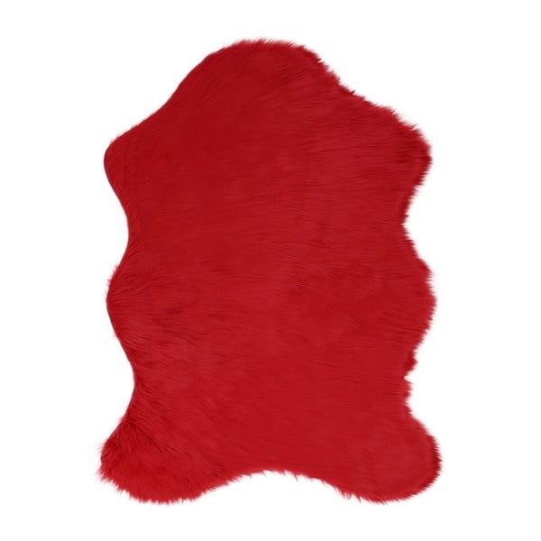Covor din blană artificială Pelus Red, 75 x 100 cm, roșu