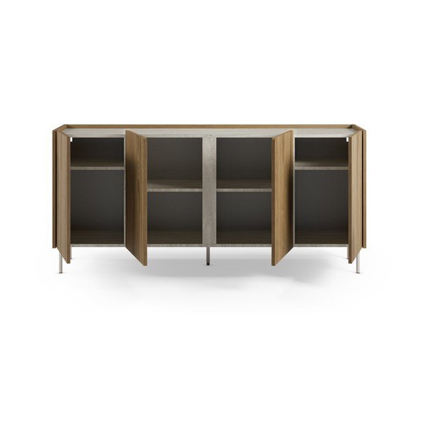 Comodă în culoare naturală cu aspect de lemn de stejar 180x83x40,5 cm Lucile – Marckeric-image-2