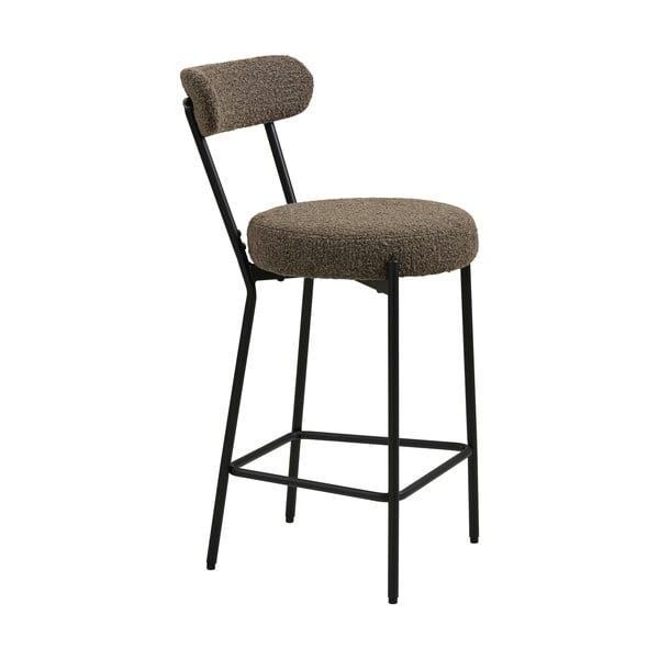 Scaun de bar maro tapițat (înălțime șezut 65 cm) Badalona – House Nordic-image-3