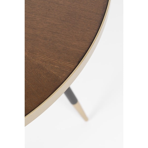 Masă de dining rotundă cu blat cu aspect de lemn de nuc ø 91 cm Denise – White Label-image-2